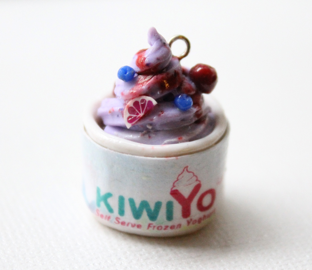 Mixed Berry Frozen Yogurt Polymer Clay Miniature