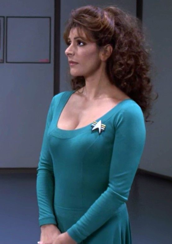 deanna troi blue dress Deanna Troi and her Fancy Blue Dress. : r/TNG