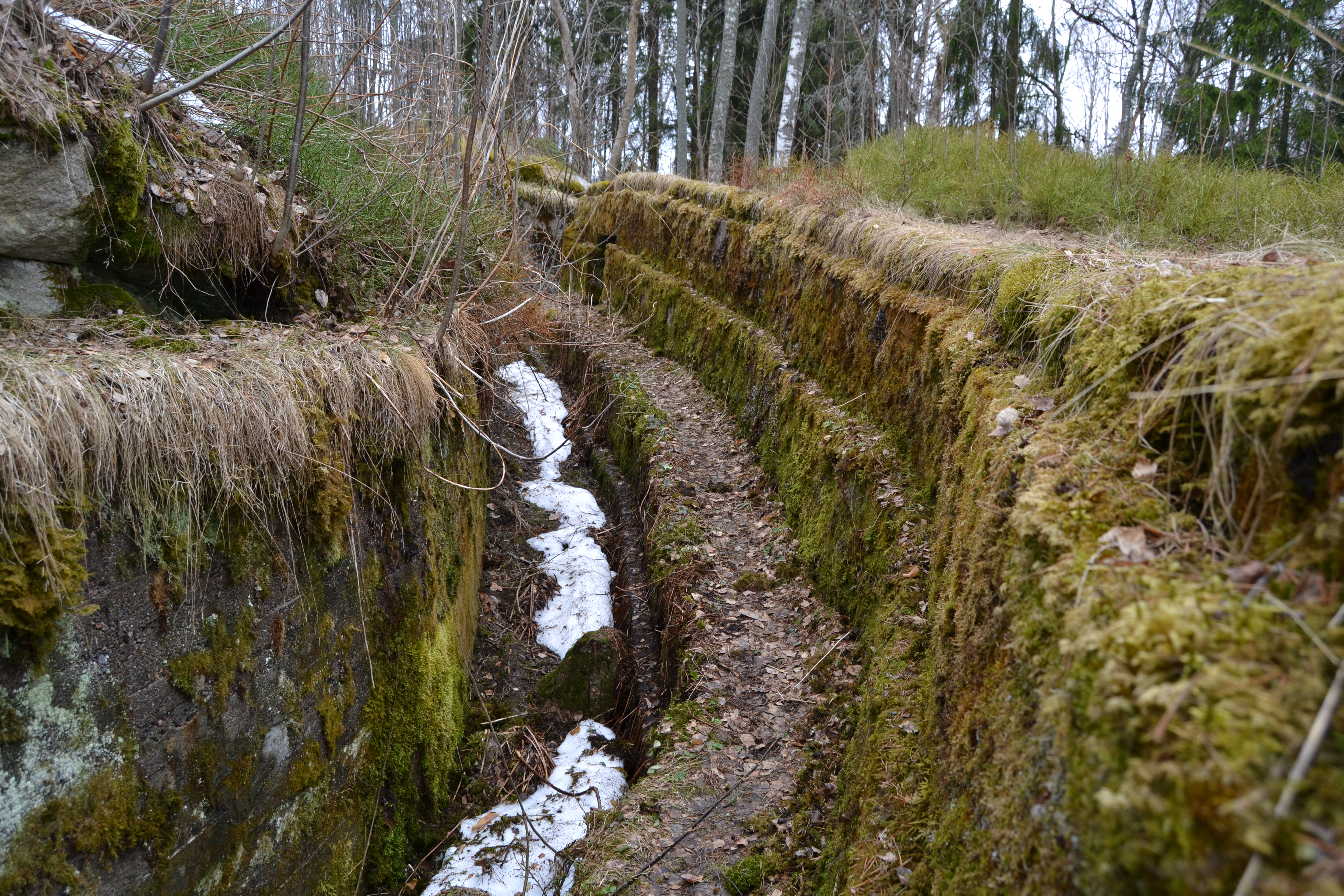 World war 1 trench at Linnavuori