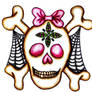 Girly Skull With Bow and Web