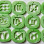 Resin Zodiac Signs - green with a hint of white