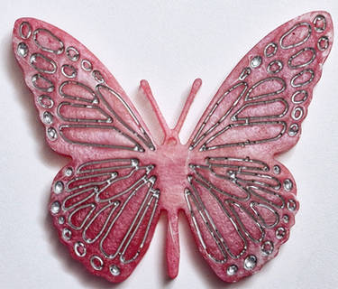 Resin Butterfly - painted silver this time