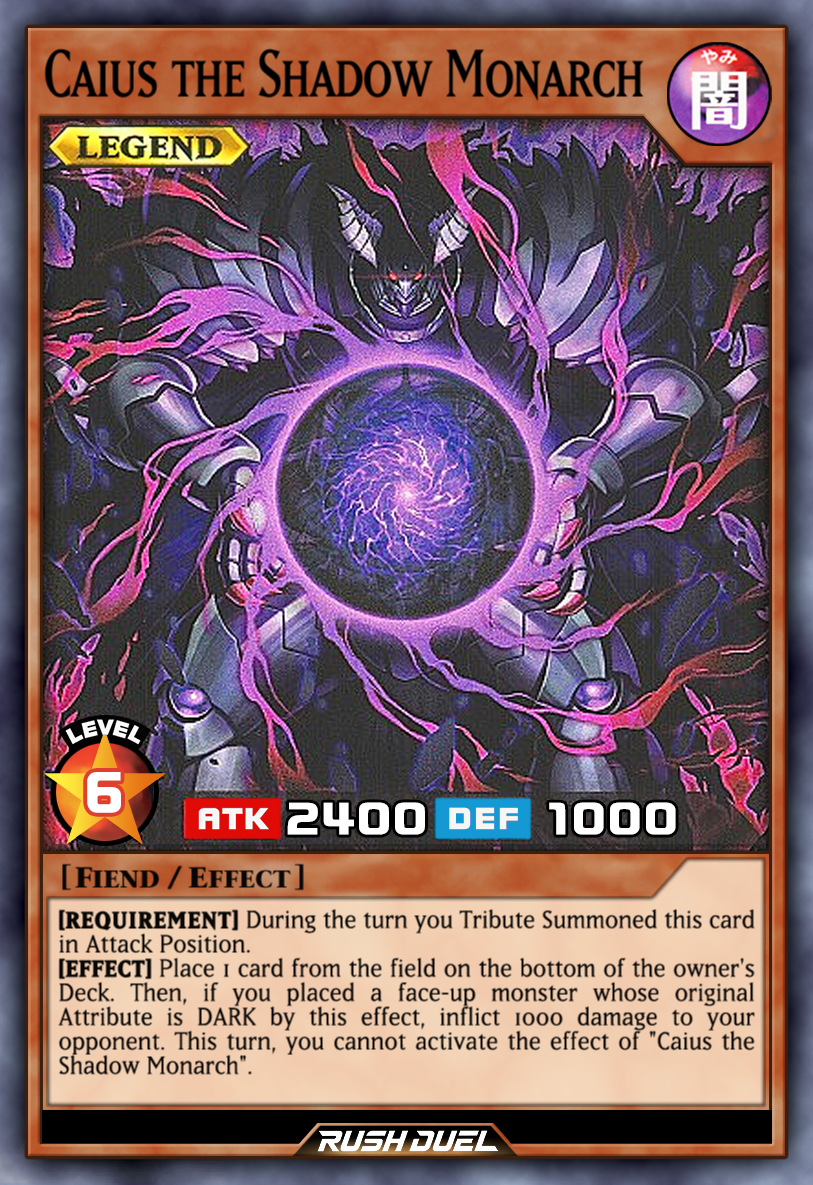 yugioh caius the shadow monarch deck RA03 Quarter Century Rare remove from play 1 card on the field Caius the Shadow Monarch by
