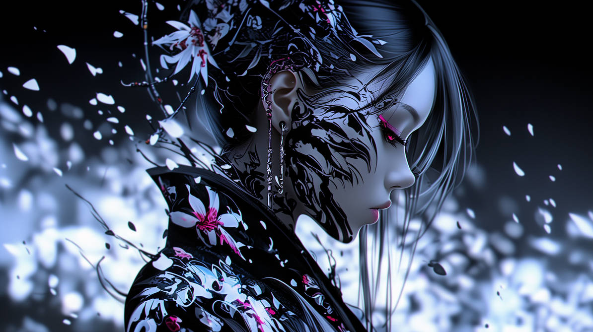 Ink Blossom Eclipse by RedFoxArts on DeviantArt
