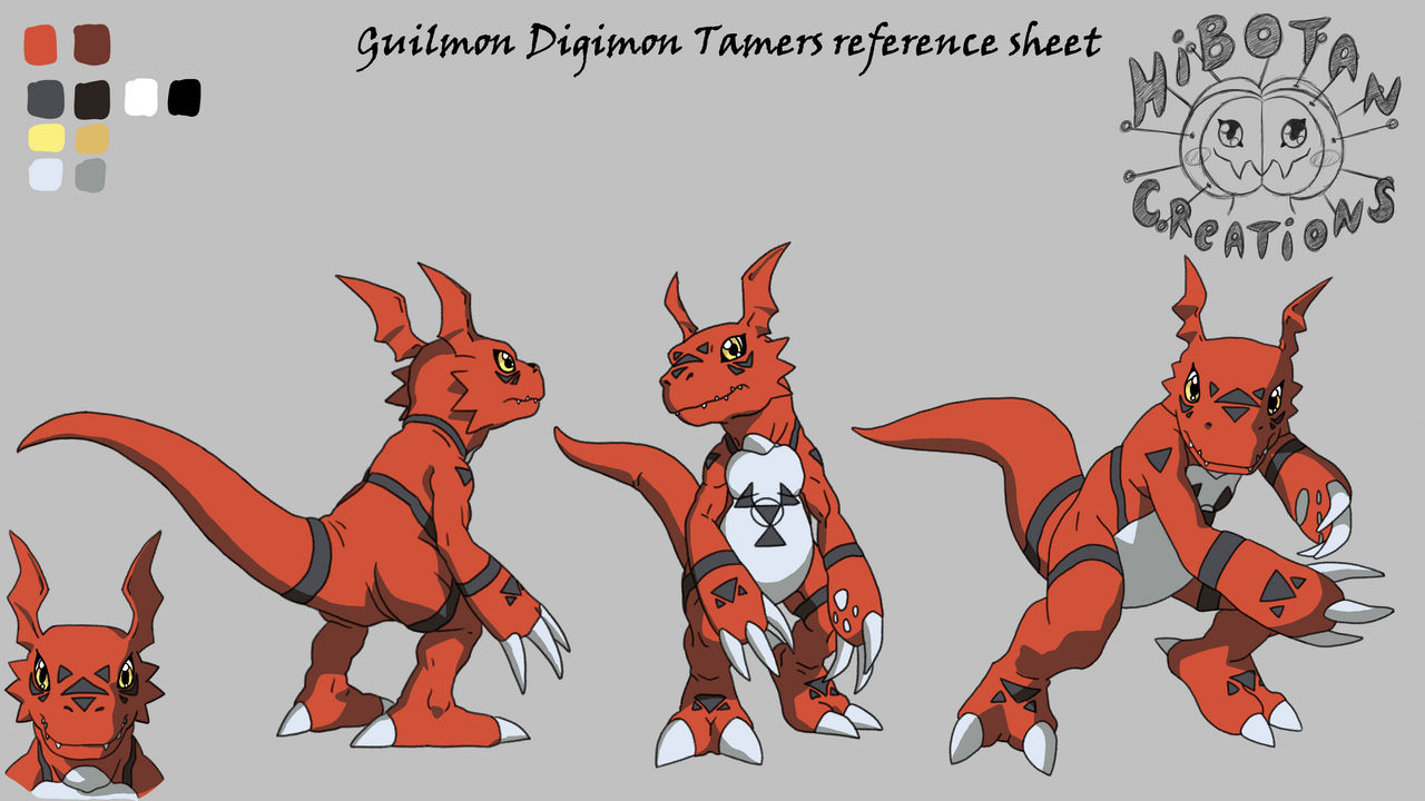 Digimon References Guilmon Digimon Tamers reference sheet by HibotanCreations on DeviantArt