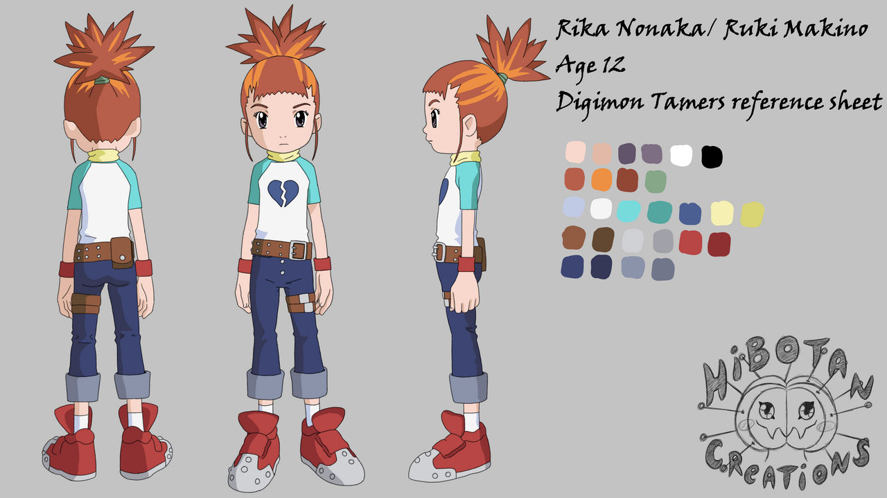 Deviantart Reference Digimon Rika Digimon Tamers reference sheet by HibotanCreations on DeviantArt