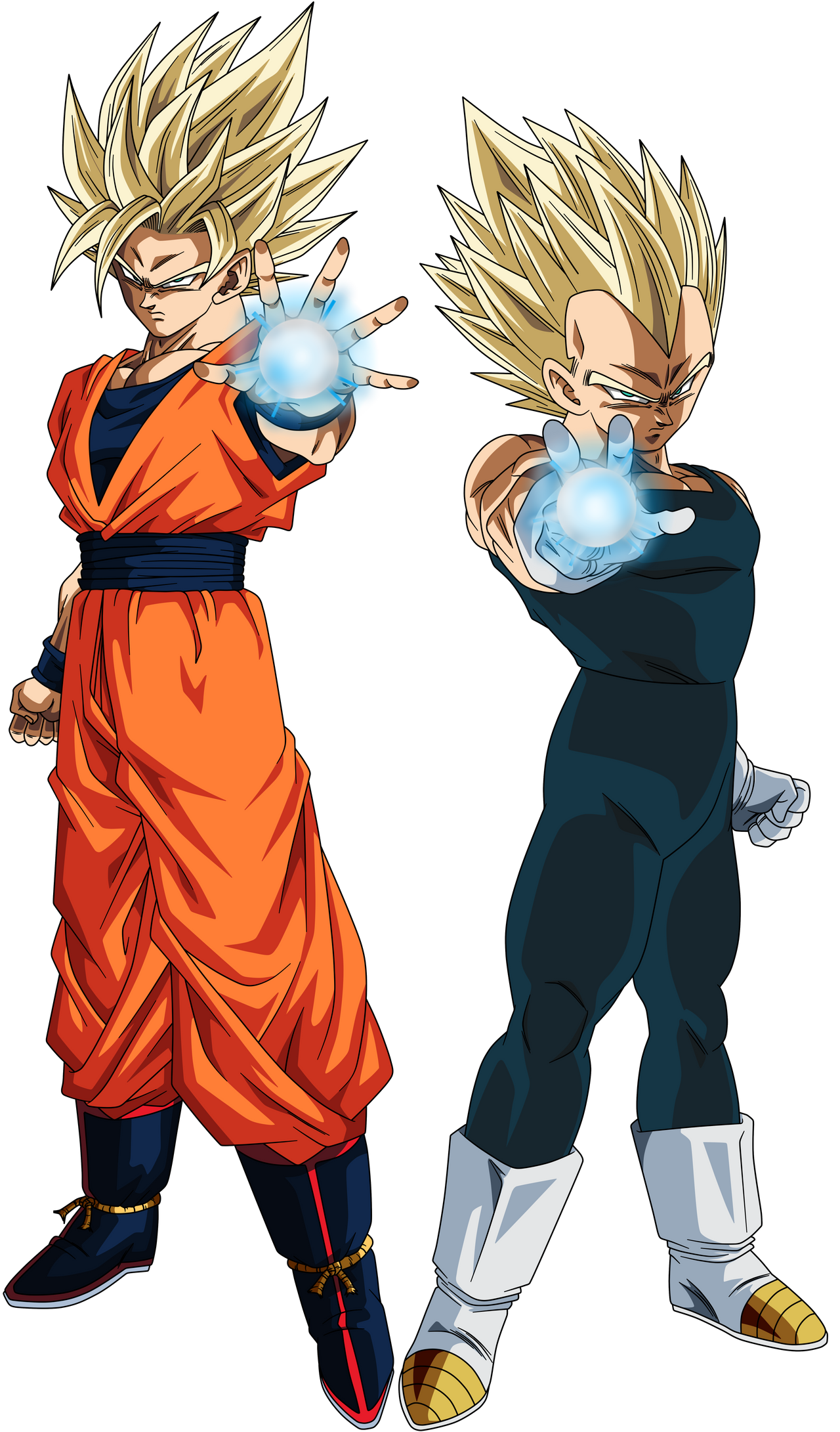 Goku Super Saiyan 2 and Vegeta Super Saiyan 2 by crismarshall on DeviantArt