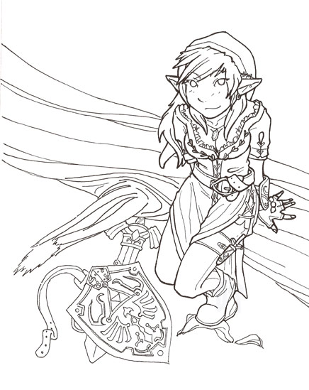 female link - line art