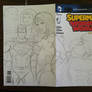 Superman Wonder Woman sketch cover progression