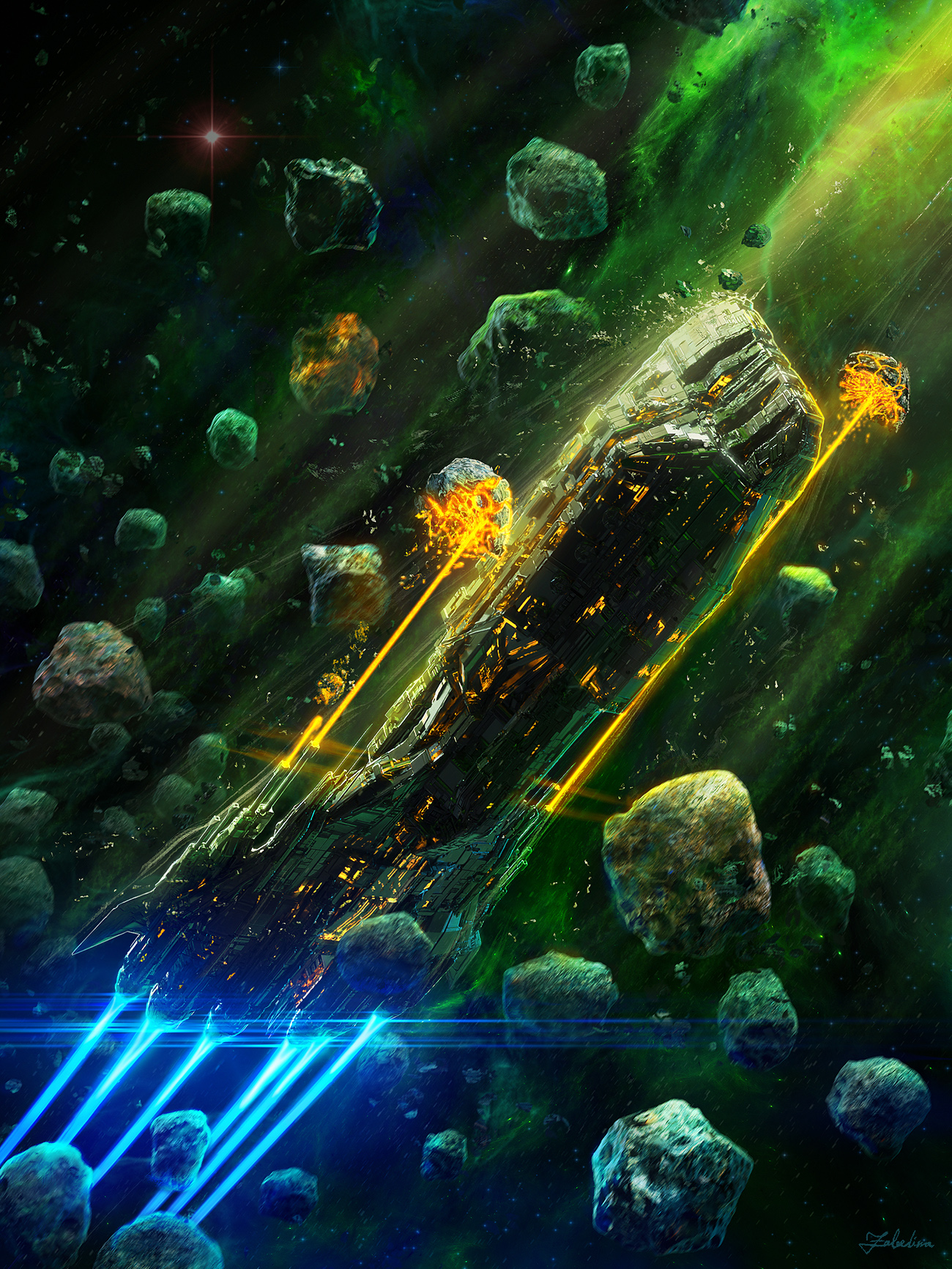 Asteroid Deviantart Flying Through Asteroids - Book Cover IV by ERA7 on DeviantArt