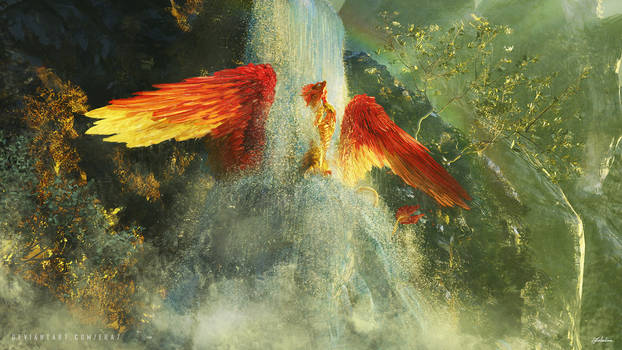 Bathing in a waterfall