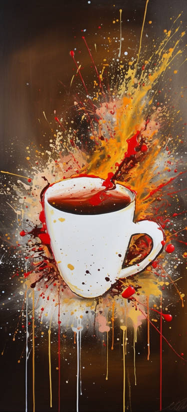 abstract painting of a cup