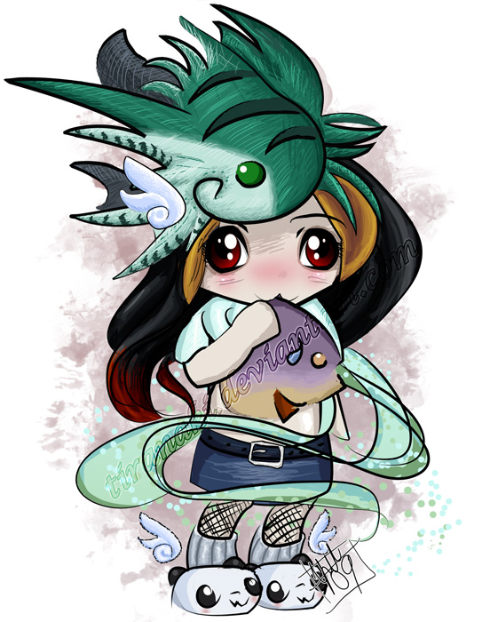 Chibi -Naki Wants Fish by tiranaki