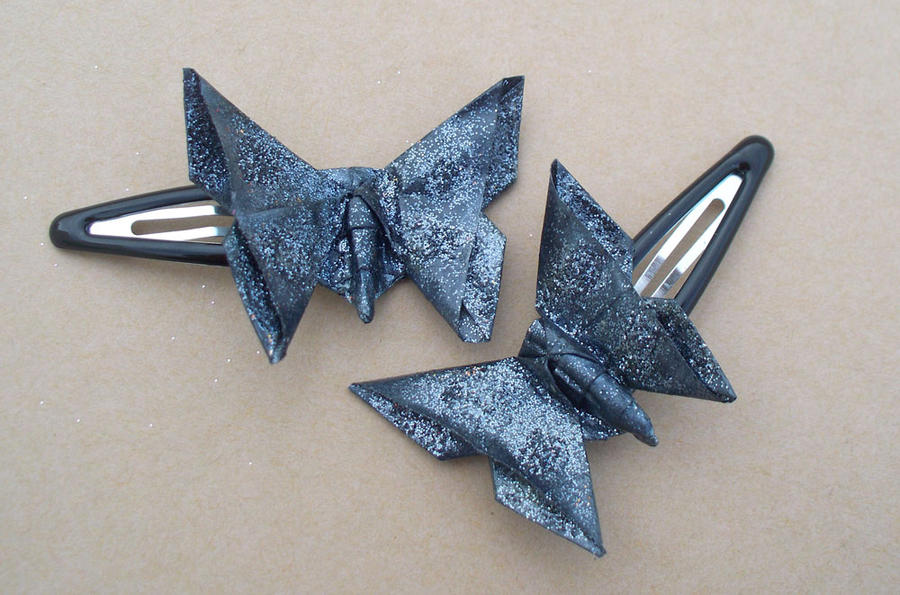 Black Butterfly Barrette by tiranaki