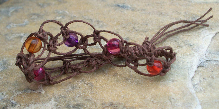 Brown Hemp Macrame Bracelet by tiranaki