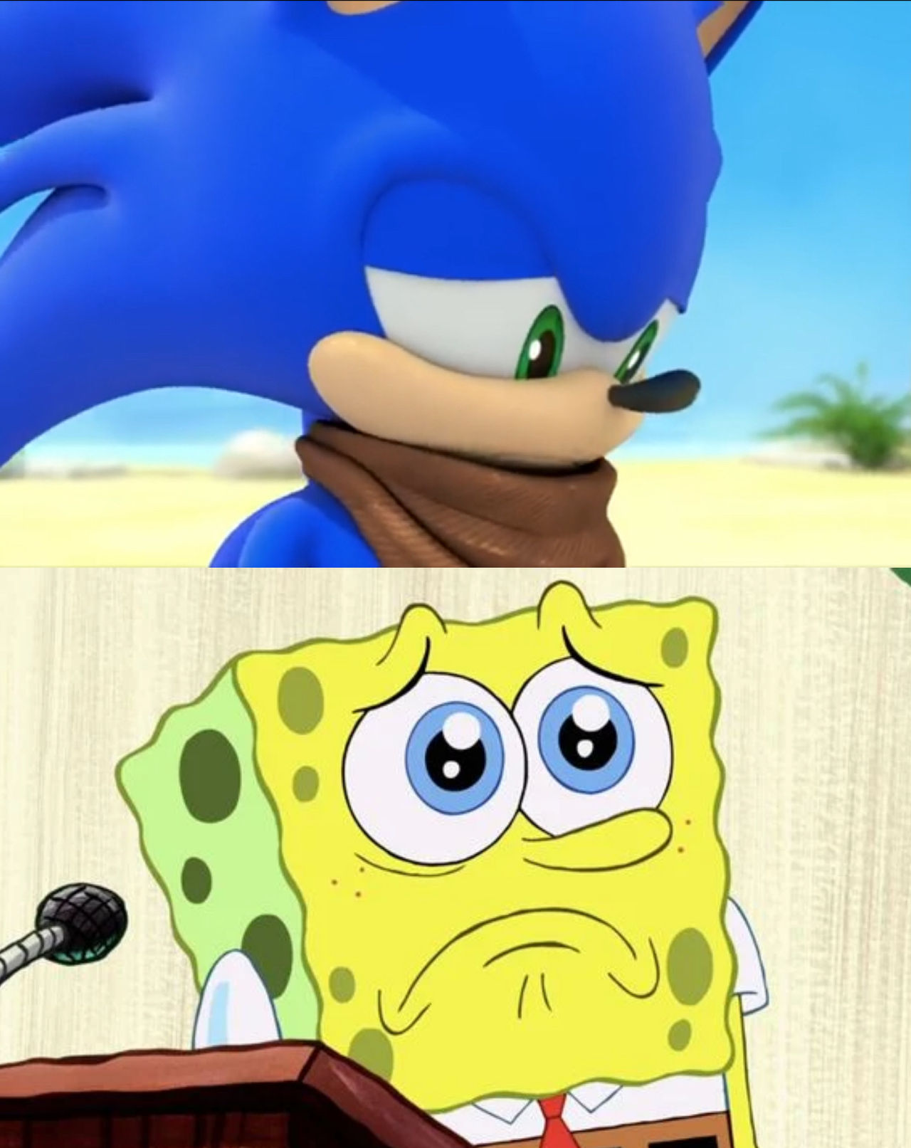 Aw heck nah Sonic sad (spongebob meme) by ZayaWaya on DeviantArt