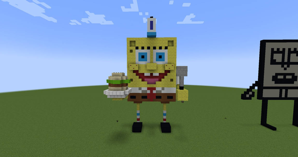 SpongeBob statue in Minecraft Classic by SpongeBobSonic10 on DeviantArt