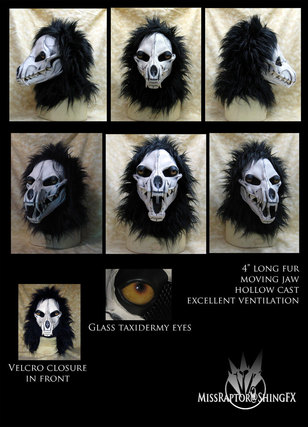 Resin canine skull mask SOLD