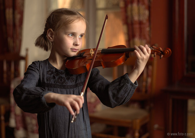 Girl and violin