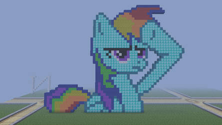 Minecraft pixel art : Rainbow Dash Salute