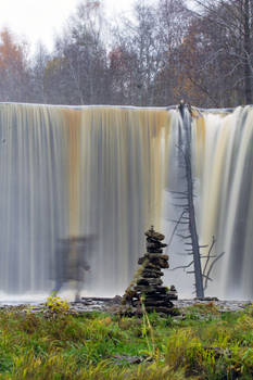 ghost at a waterfall