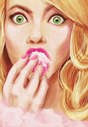 Emma Stone Eatin' Cotten Candy