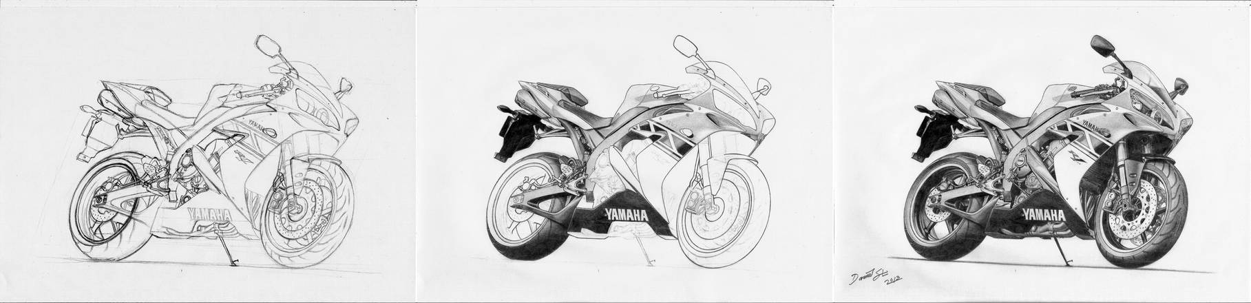 Yamaha R1 Drawing Tutorial Simple Yamaha R1 Anniversary WIP by LandinDesign on DeviantArt