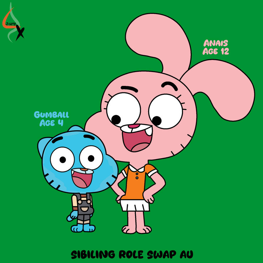 Gumball and Anais - Sibling Role Swap (AU) by J-htf on DeviantArt
