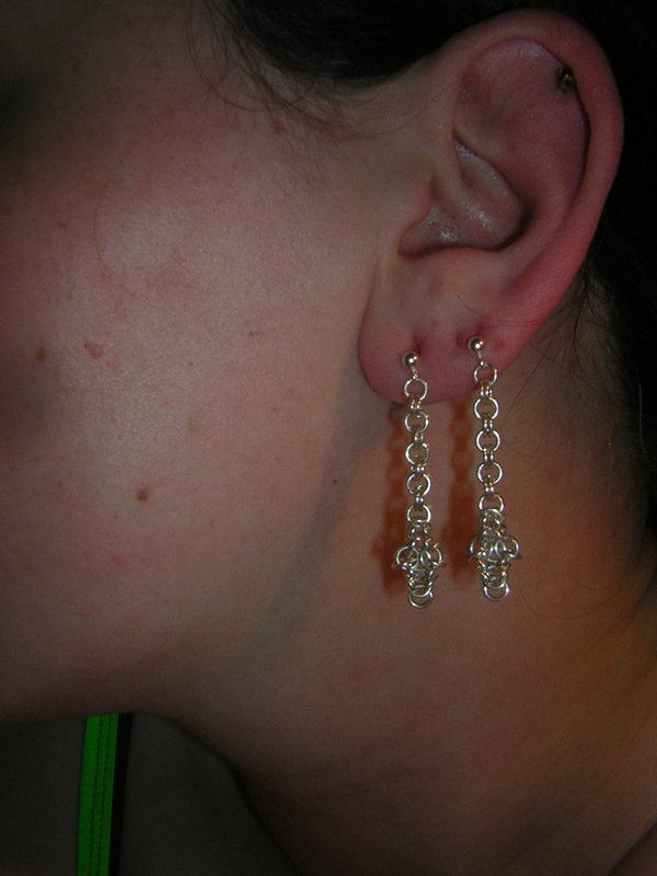 Cross earrings in silver