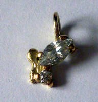 Gold fairy pendant with CZ