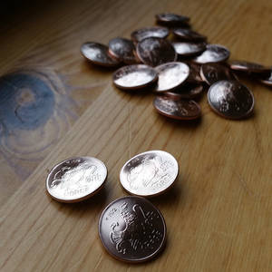 Copper coin buttons