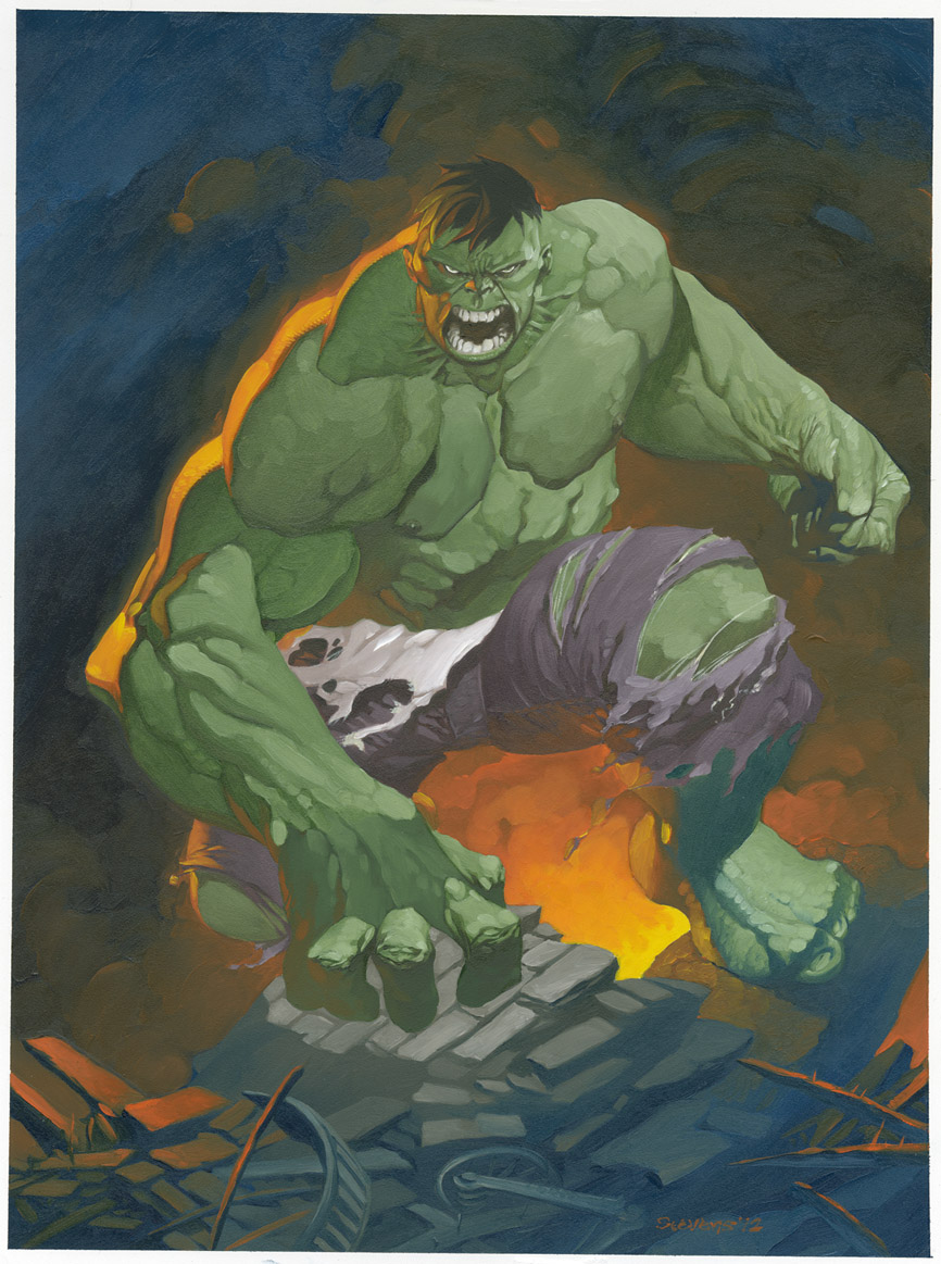 Hulk oil painting