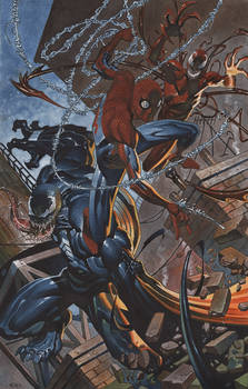 Spidey Batlles Venom and Carnage