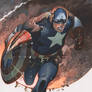 Captain America in action