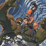 Hulk battles Wolvie