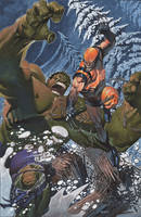 Hulk battles Wolvie