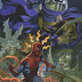 Spider Man battles Mysterio