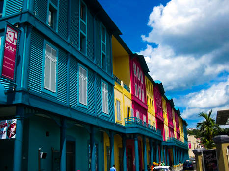 Colourful street in Martinique