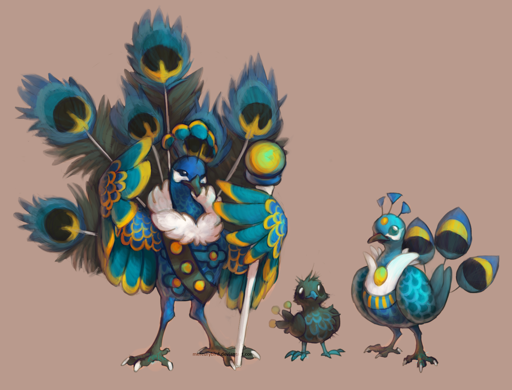 Fakemon: royal peafowl fairy/flying