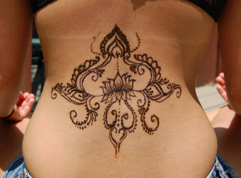 lotus henna back design