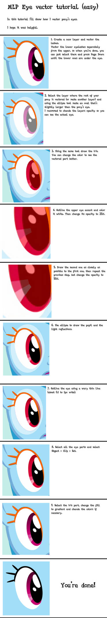 MLP pony eye vector tutorial (Inkscape) by StryapaStyleBases on DeviantArt