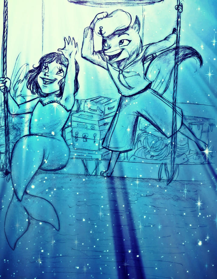 Miss Mermaid and Mr. Fox: Catching Stars by EvieSketchy on DeviantArt