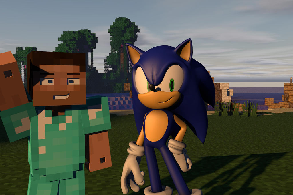 Sonic And Steve by Nioky13 on DeviantArt