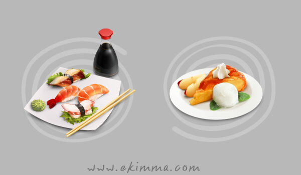 Sushi and apple pie