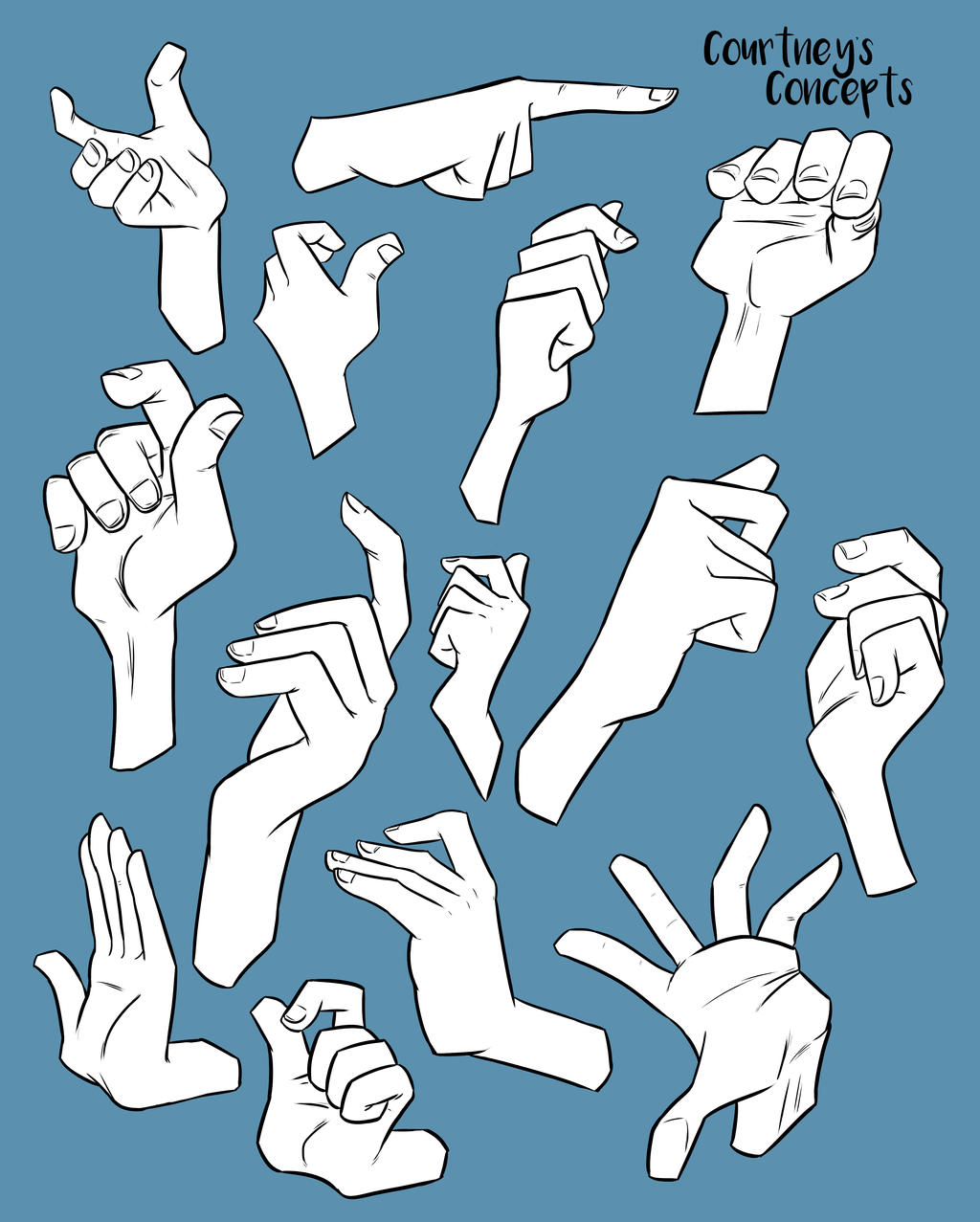 Reference Hand Positions By Courtneysconcepts On Deviantart