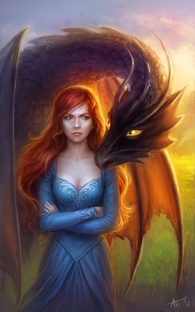 Fantasy Girl And Dragon (HQ) by fabbelabbe8 on DeviantArt