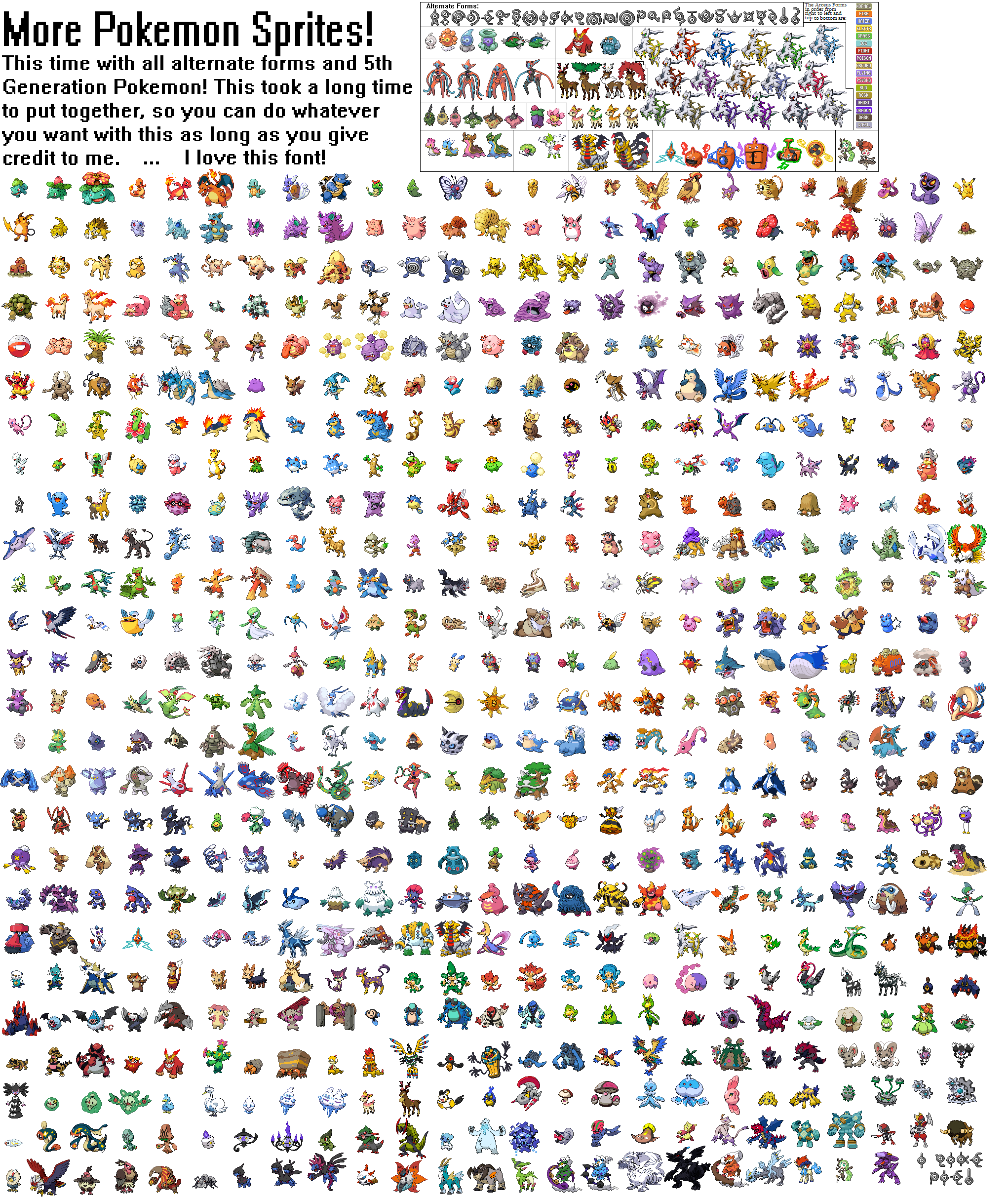 All 646 Pokemon Sprites by The-Bryce-Is-Right on DeviantArt