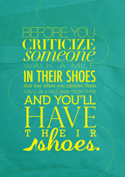 Before You Criticize