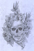 Skull and roses