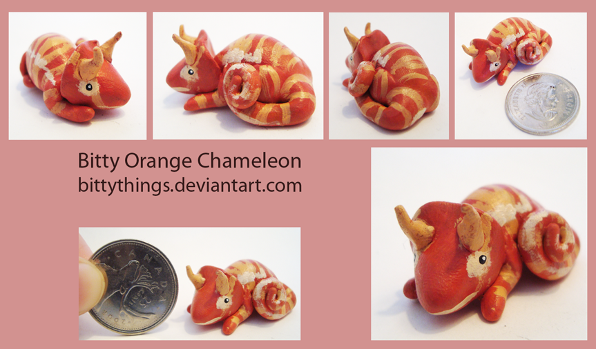 Bitty Orange Chameleon - SOLD